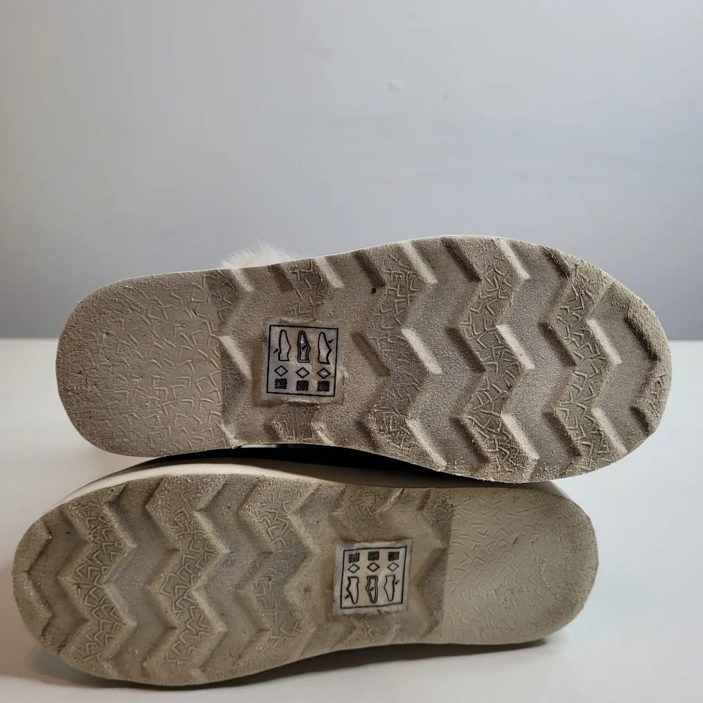 Tahari Gray Leopard Print Faux Fur Side Zip Bootie Size Girl's 10